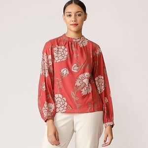 Payal Pratap | Rhododendron Stitched Balloon Long Sleeve Top Keyhole Size Small